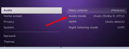 Choose the Audio Mode option