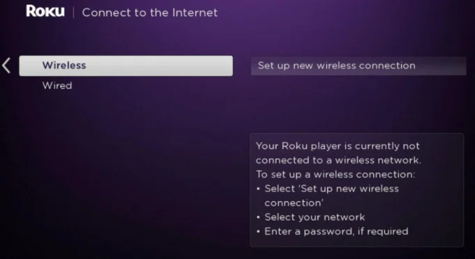 Wired/ wireless connection to watch Roku on Samsung 