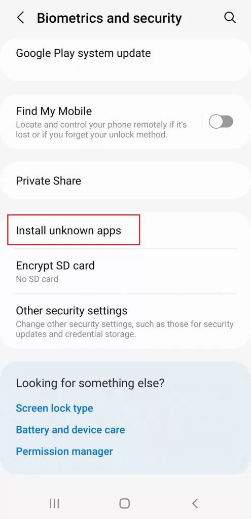 install unknown apps.