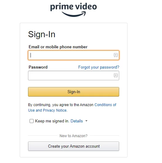 Sign In to Amazon