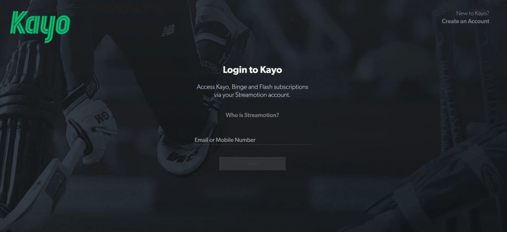 Sign in to Kayo Sports account