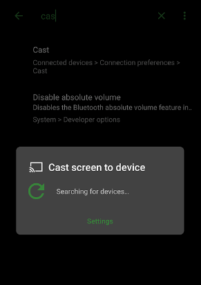 Cast Screen to Device