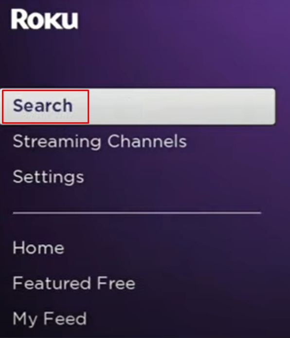 Search button on Roku device.