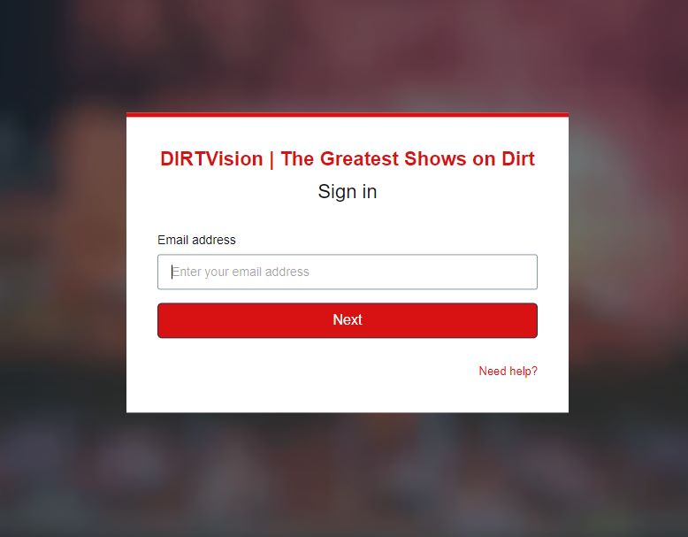 Sign in to DIRTVision