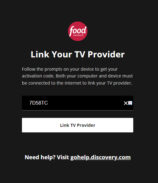 Activate Food Network on Roku