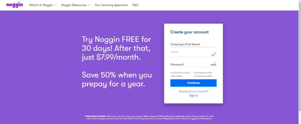 Create a Noggin account