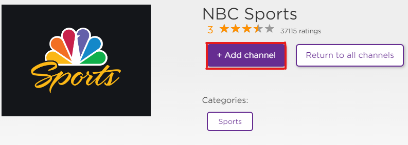 Click on the +Add Channel to watch Indycar on Roku