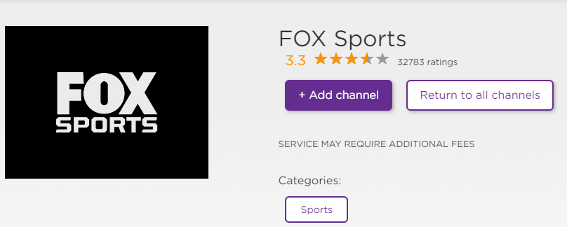 Click on the +Add Channel on Roku website