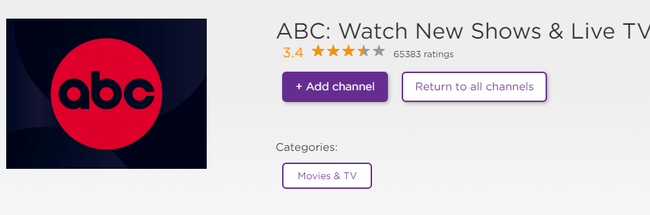 Install ABC channel on Roku to watch Oscars 