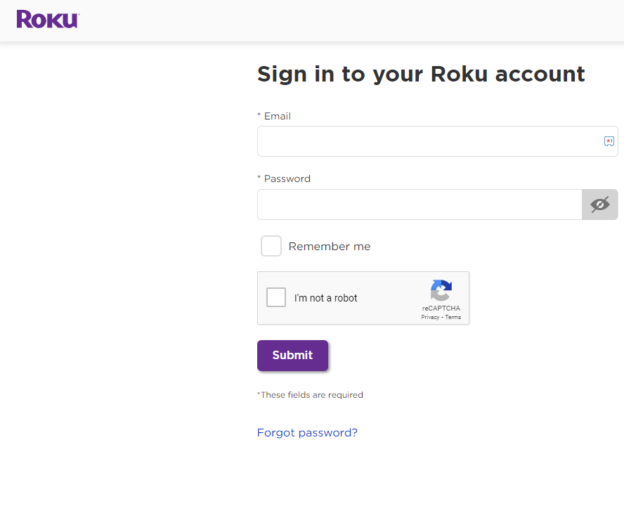 Sign in with your Roku account
