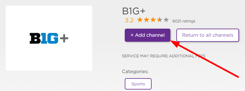 Tap on +Add channel to install BTN on Roku