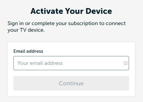 Enter the Email address to activate BritBox on Roku