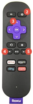 Press the button combination to clear cache on Roku