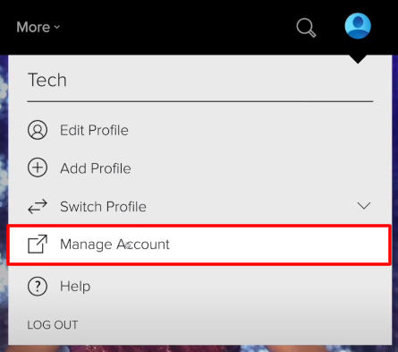 Tap on Manage account option