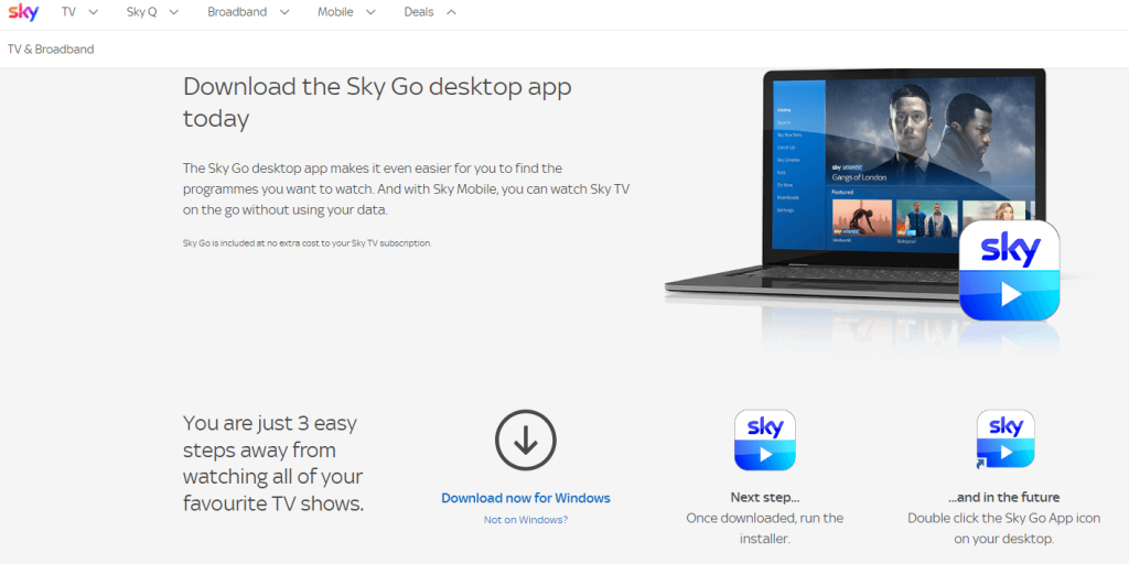 Download Sky Go app for Windows