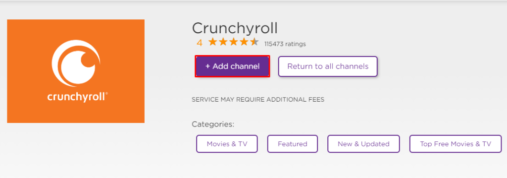Get Crunchyroll from the Roku website