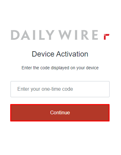Enter the Code and click Continue
