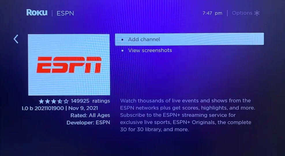 Add ESPN to Max Holloway vs. Chan Sung Jung on Roku