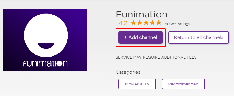 Get Funimation from the Roku website