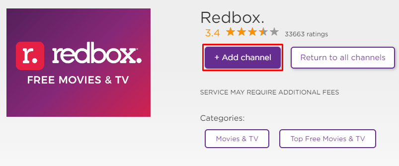 Get Redbox from the Roku website