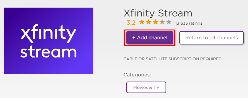 Get Xfinity Stream from the Roku website