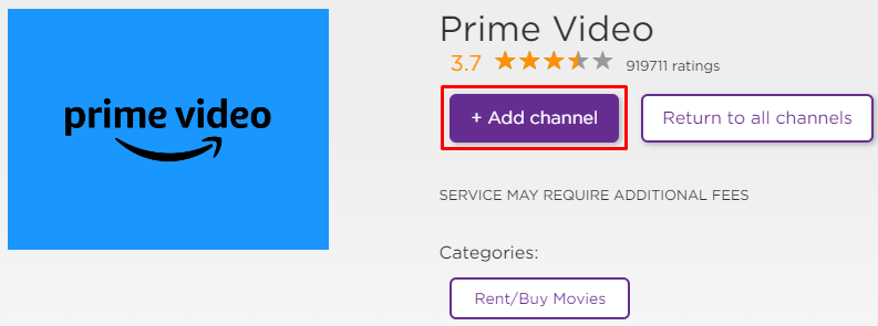 Get Prime Video from the Roku website