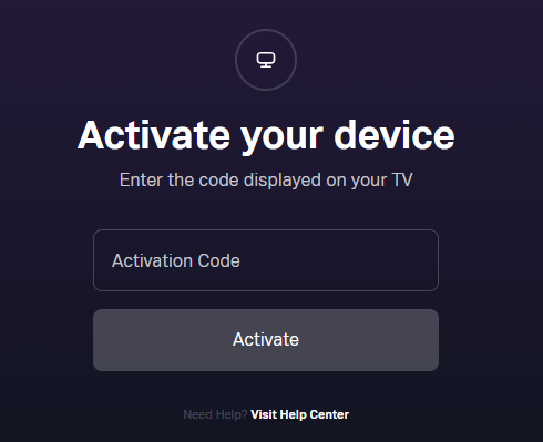 Enter the Activation code