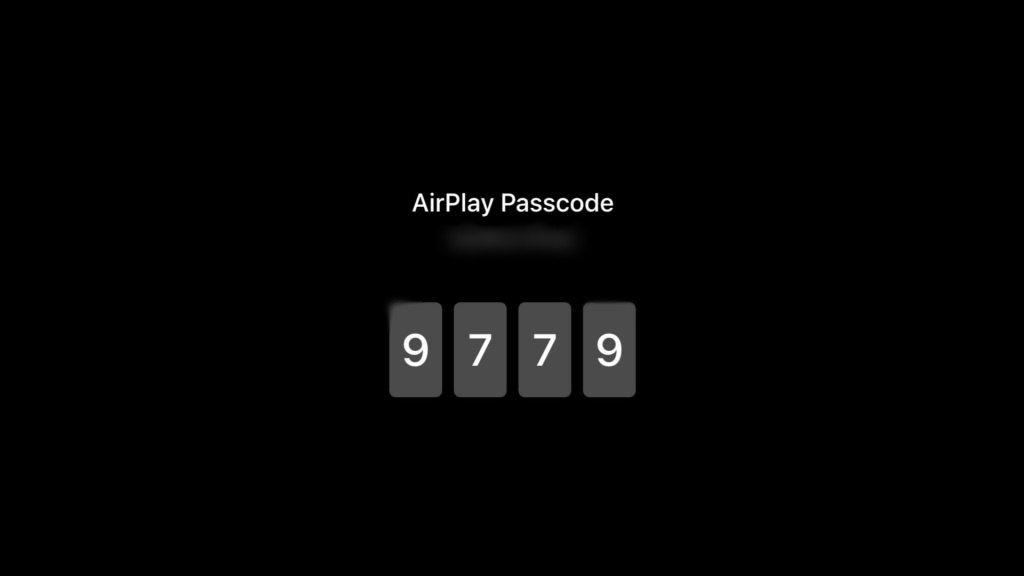 Enter the AirPlay Passcode